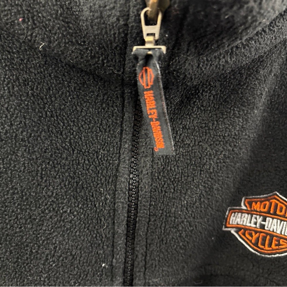 Vintage Harley-Davidson Fleece Vest Mens XL Black Sleeveless California - Picture 3 of 9